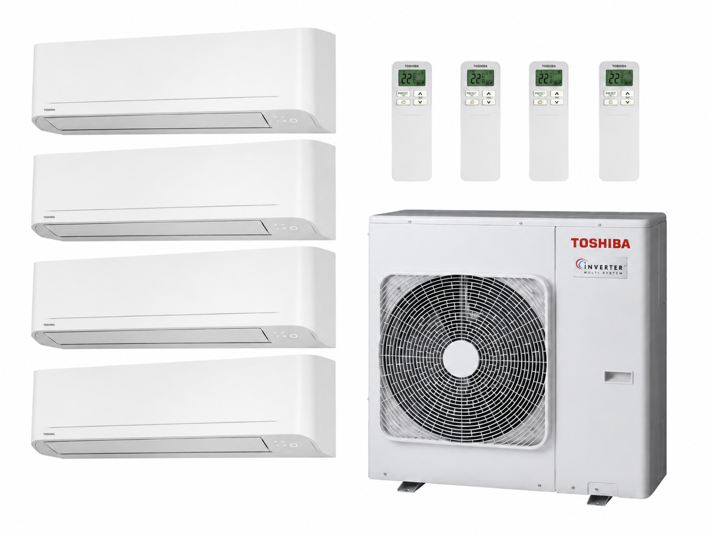 Toshiba SEIYA Classic 2 multisplit 4+1 – 2,0 + 2,0 + 2,5 + 2,5 kW
