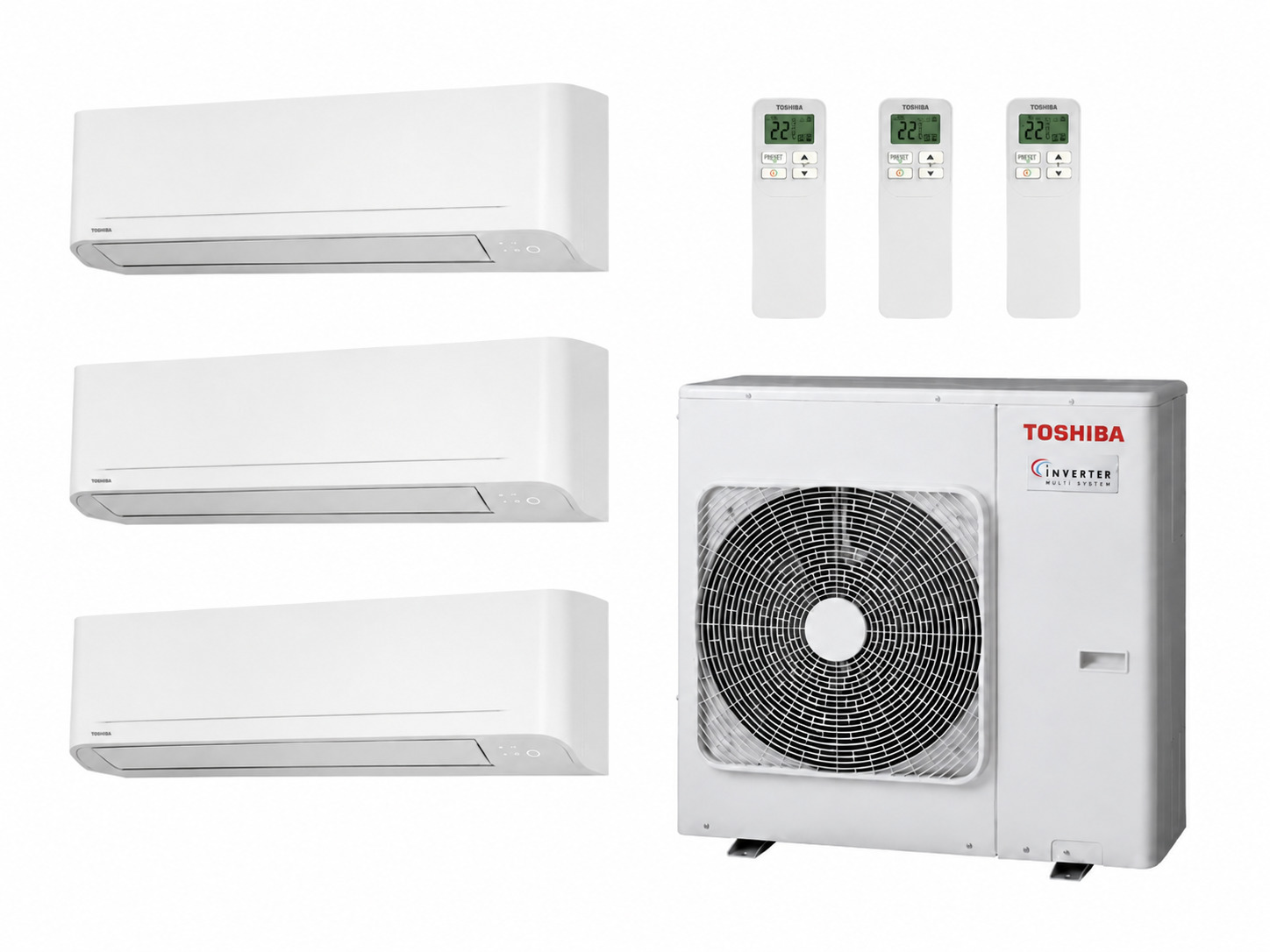 Toshiba SEIYA Classic 2 multisplit 3+1 – 2,5 + 2,5 + 3,3 kW