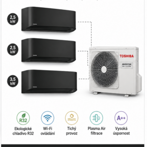 Toshiba SHORAI CURVE černá 3+1 – 7,0 kW + 2,5 kW + 2,5 kW + 3,5 kW Toshiba SHORAI CURVE černá 3+1 – 7,0 kW + 2,5 kW + 2,5 kW + 3,5 kW