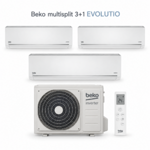 Beko multisplit 3+1 EVOLUTIO – 2× 2,6 kW + 1× 3,5 kW, Wi-Fi, chlazení i topení, R32 Beko multisplit 3+1 EVOLUTIO – 2× 2,6 kW + 1× 3,5 kW, Wi-Fi, chlazení i topení, R32